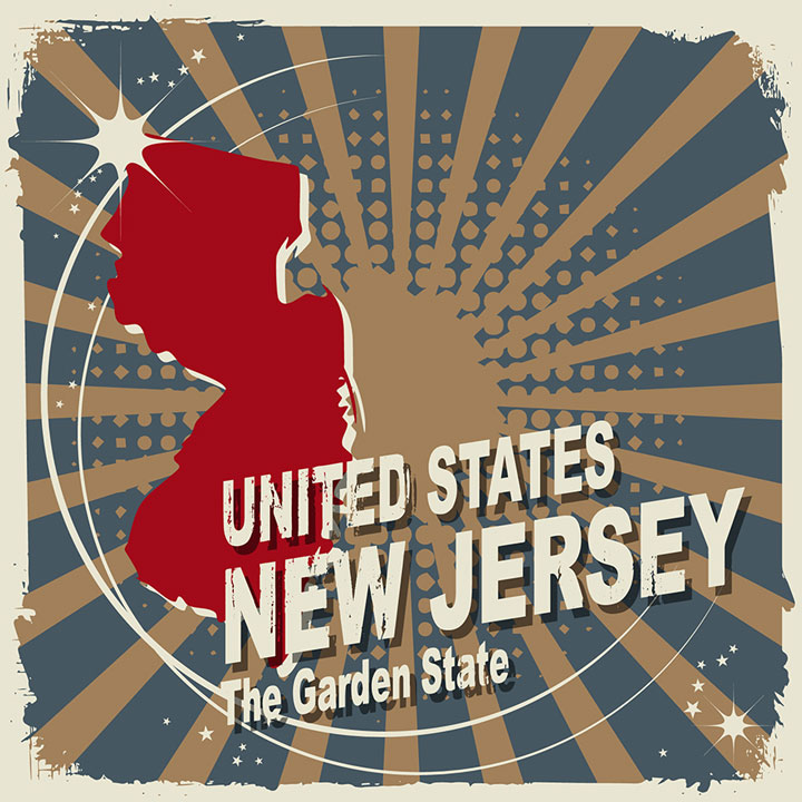 abstract new jersey map